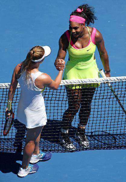 Элина Свитолина в матче с Сереной Уильямс на AUS Open-2015 (R3)