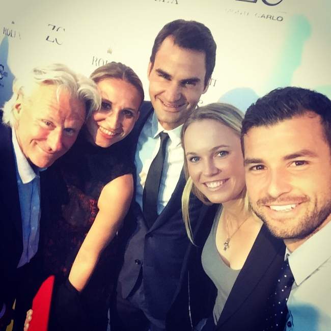 Борг, Федерер, Возняцки и Димитров на вечеринке "Rolex" в Монако (+фото и видео)