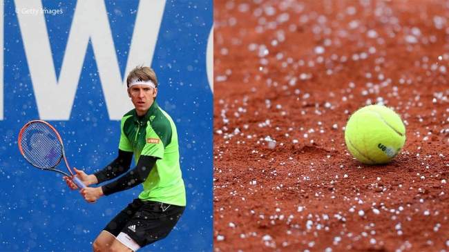 На корты турнира в Мюнхене выпал снег (+фото и видео)