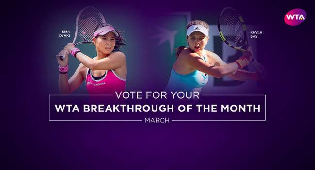 Дэй и Одзаки - в номинации "Прорыв месяца", Конта и Веснина борются за звание лучшей теннисистки марта