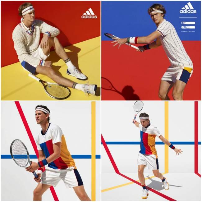 Коллекция "Adidas" в ретро-стиле для Мугурусы, Кербер и Зверева