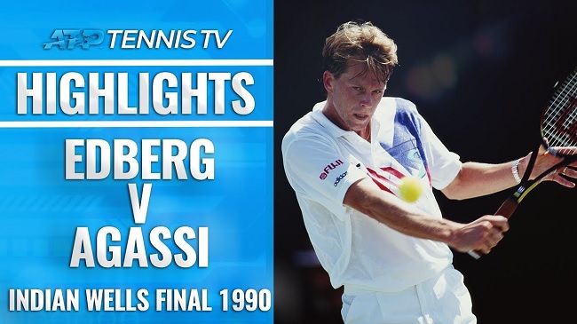 Классика тенниса: Эдберг против Агасси в финале турнира в Индиан-Уэллсе (ВИДЕО)