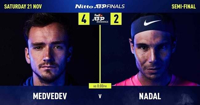 ATP Finals. Рафаэль Надаль - Даниил Медведев. Полуфинал