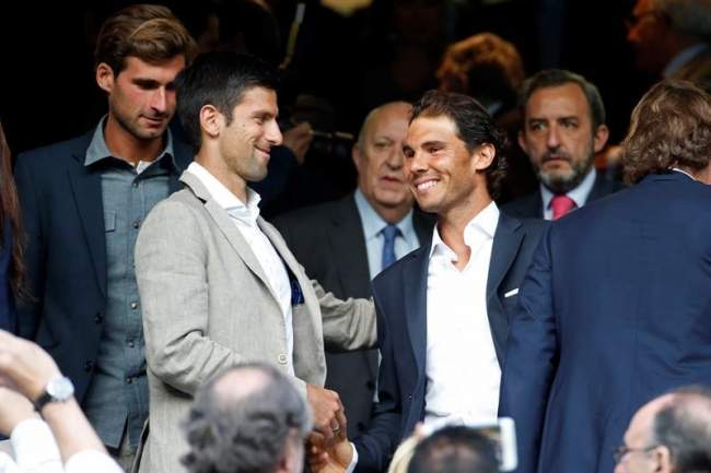 Приятное с полезным: Джокович, Надаль и участники турнира в Мадриде сходили на Лигу Чемпионов (+фото)