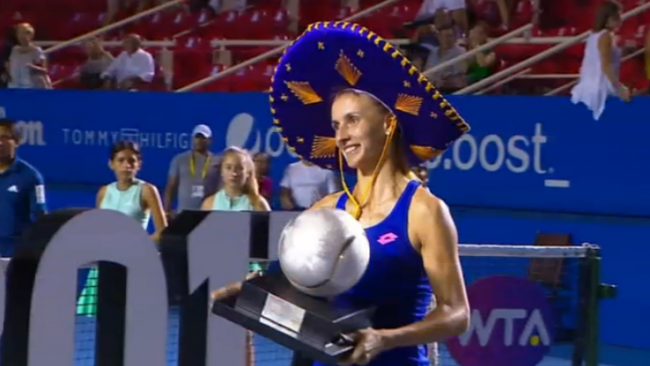 Леся Цуренко - чемпионка турнира в Акапулько. Церемония награждения (ВИДЕО)