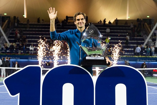 Дубай. Федерер выиграл 100-й титул в карьере