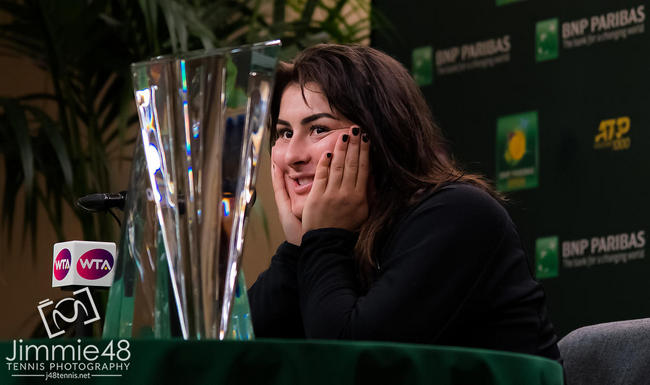 Бьянка Андрееску: "Год назад я играла на 25-тысячниках, а сейчас я, чёрт возьми, чемпионка Индиан-Уэллса"