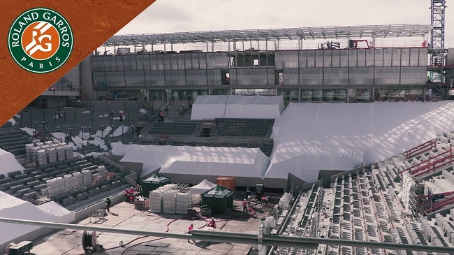 Завершается реконструкция главного стадиона Ролан Гаррос (ВИДЕО)