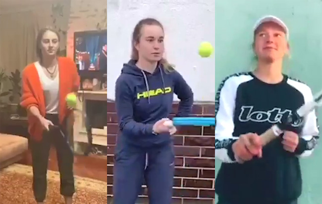 Костюк, Снигур и Костенко приняли участие в теннисном челлендже (ВИДЕО)
