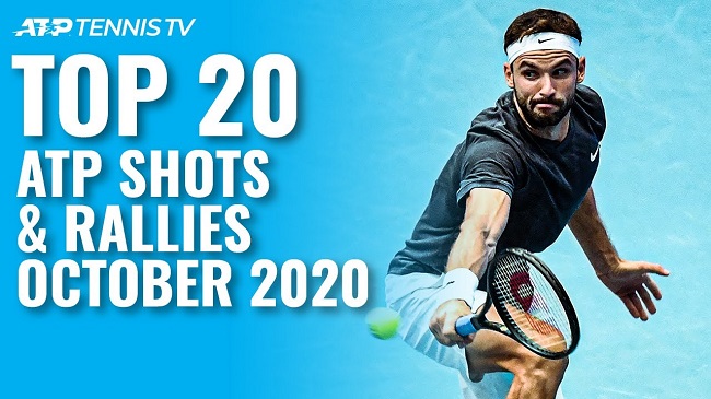 Двадцать лучших ударов теннисистов на турнирах ATP в октябре (ВИДЕО)