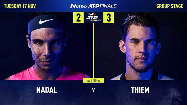 ATP Finals. Анонс матча: Рафаэль Надаль - Доминик Тим. Групповой этап