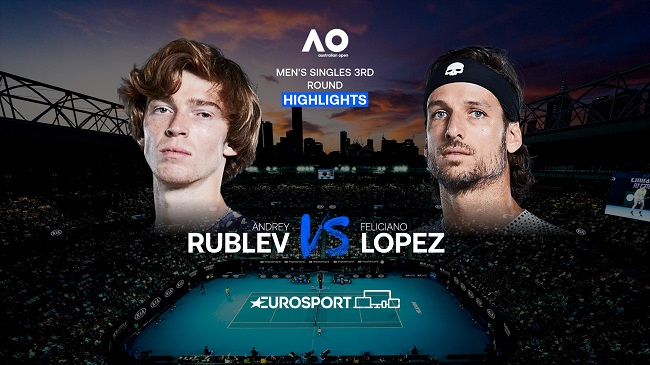 Обзор матча Андрей Рублев - Фелисиано Лопес на Australian Open (ВИДЕО)
