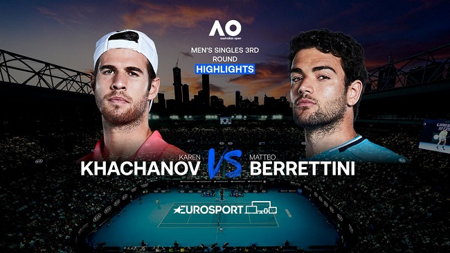 Обзор матча Маттео Берреттини - Карен Хачанов на Australian Open (ВИДЕО)
