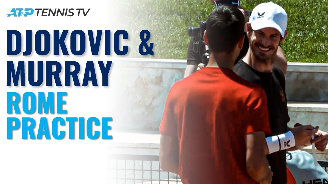 Джокович и Маррей потренировались на корте в Риме (ВИДЕО)