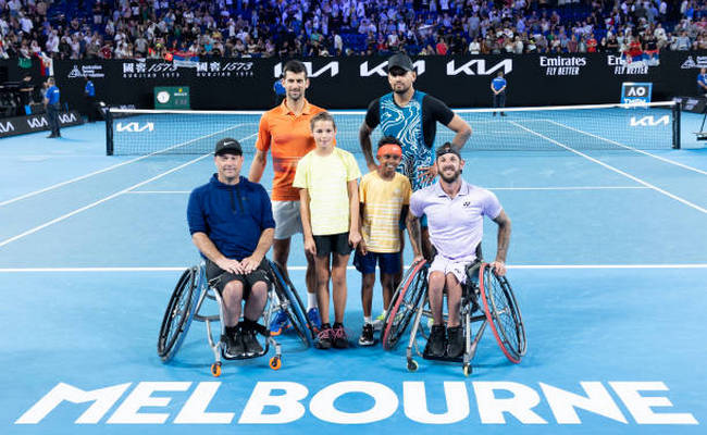Джокович и Кириос провели выставочный матч на Australian Open (ВИДЕО)