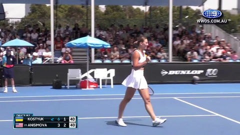 Обзор матча Марта Костюк - Аманда Анисимова на Australian Open (ВИДЕО)