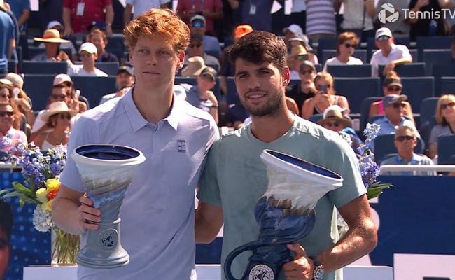 Цинциннати. Алькарас завоевал восьмой титул ATP 1000, после отказа Синнера продолжать поединок