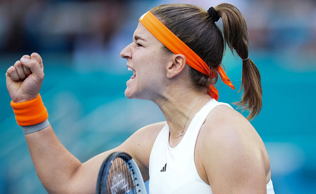 Майами. Мухова в двух сетах обыграла Мбоко и стала первой полуфиналисткой