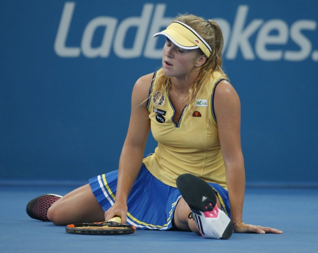 Элина Свитолина в матче против Анжелик Кербер на турнире WTA Premier в Брисбене