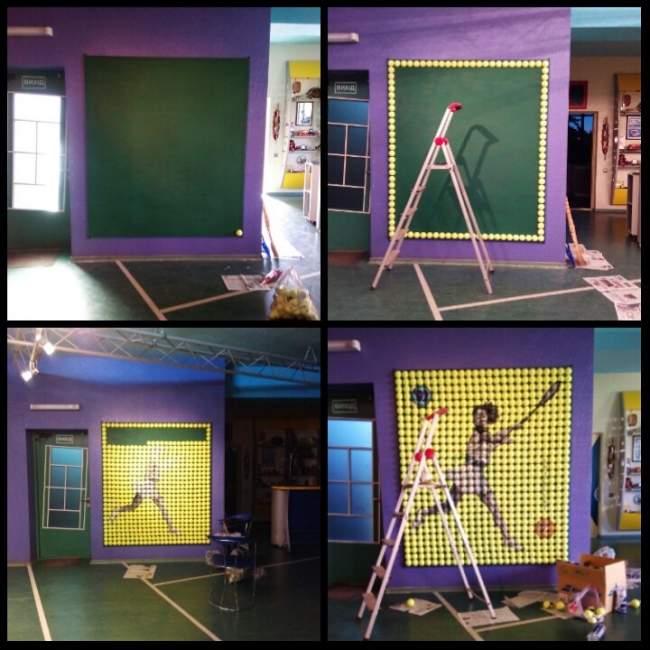 Харьковчанин создал первую в Украине картину из теннисных мячей