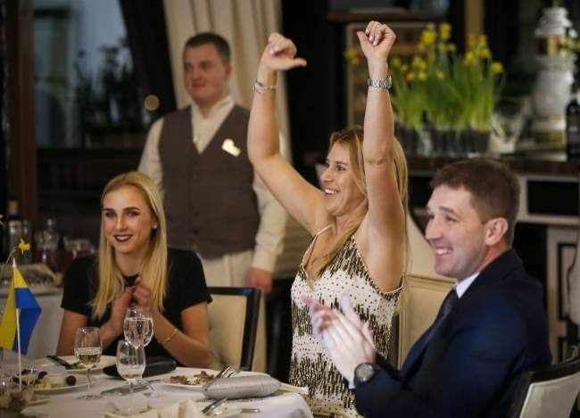 Сборная Украины на официальном ужине участниц матча в Кубке Федерации